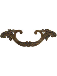 French Court Drawer Pull - 5 3/8 inch Center-to-Center in Monticello Brass.